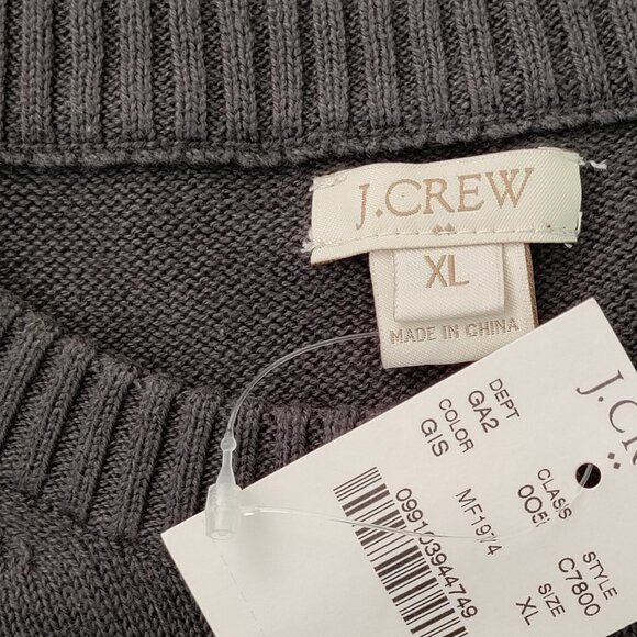J.Crew Striped Gray White Sweater Cotton Size XL New NWT - Picture 3 of 3